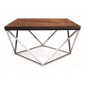 Стол журнальный SIGNAL SILVER A орех/серебряный, 80/80